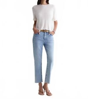 NEW AG JEANS brinley mid-rise straight crop jeans in gold country